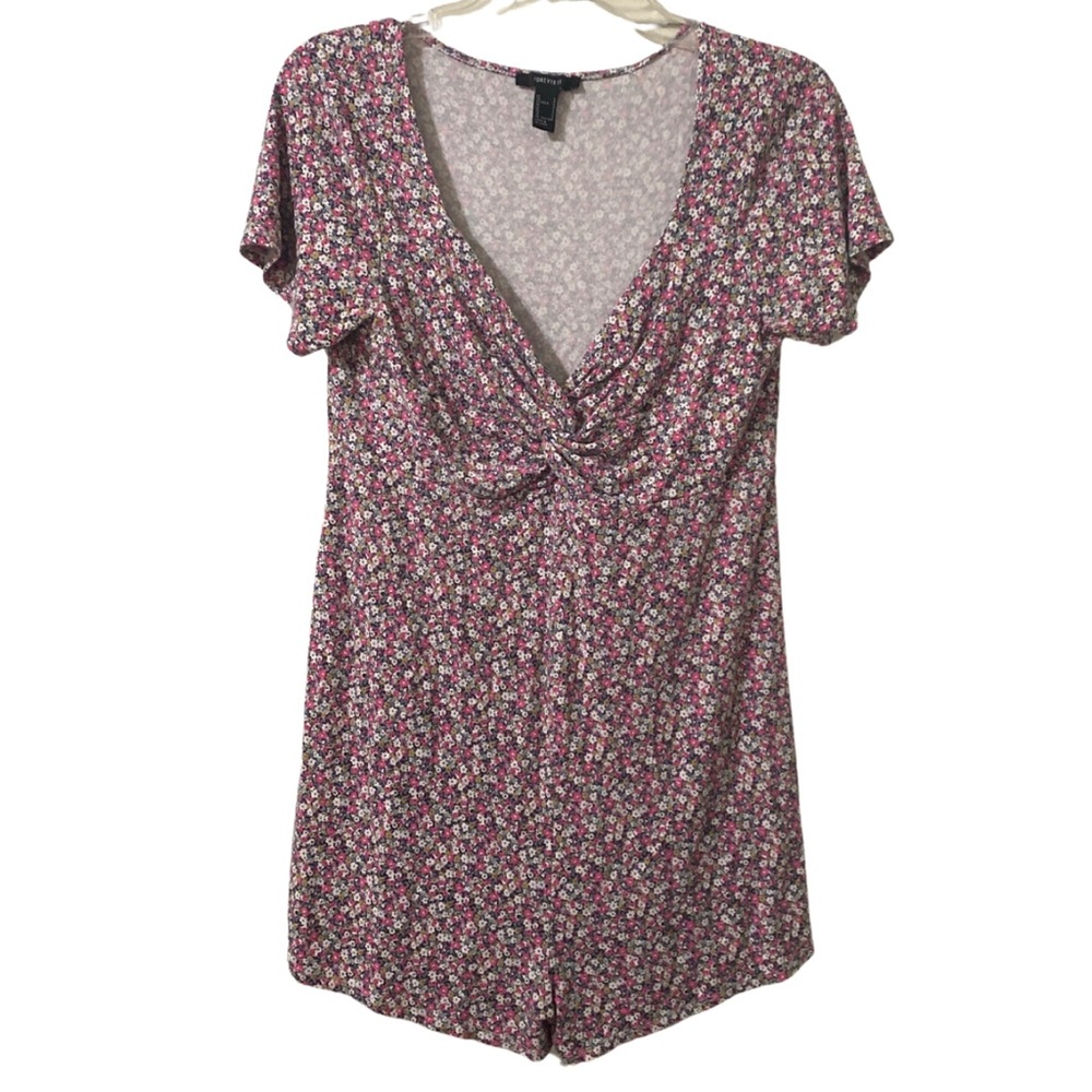 Forever 21 Floral V-Neck Romper
